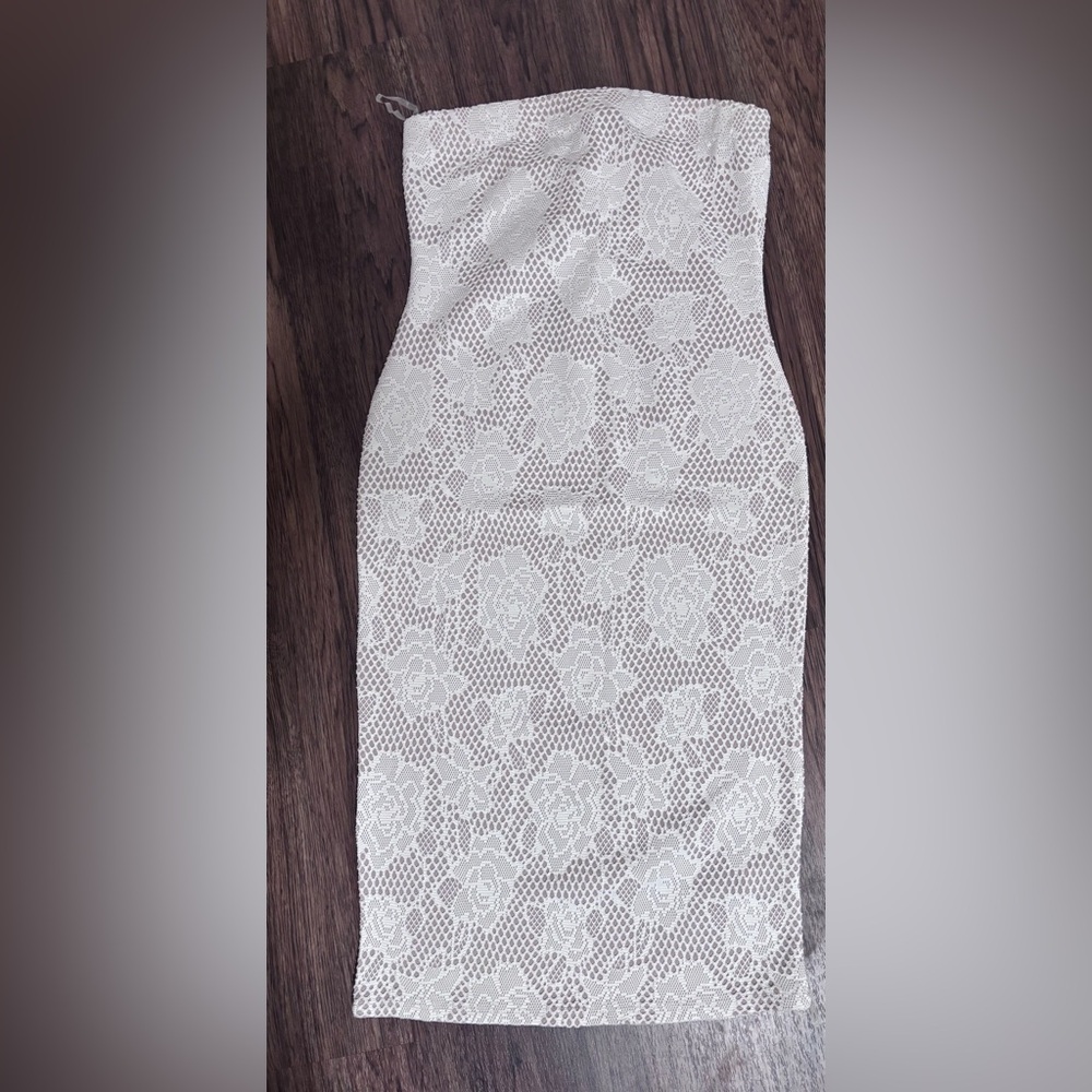 White Floral Lace Sleeveless Dress
